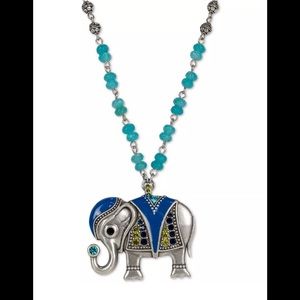 Patricia Nash Silver-Tone Large Elephant 28-1/2" Pendant Necklace